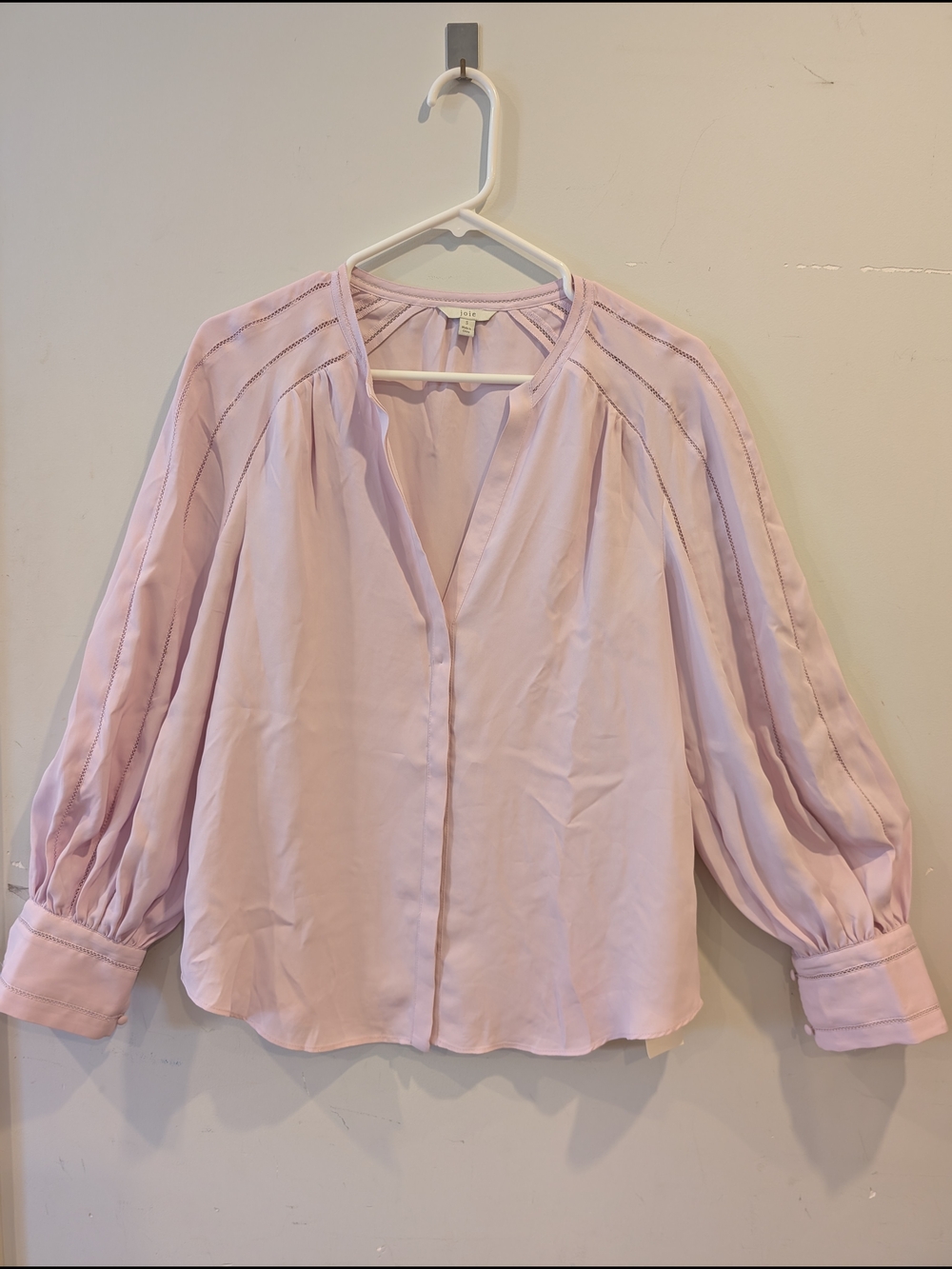 Joie Women's Purple Balloon-Sleeve Peasant Blouse Sz S Office Spring